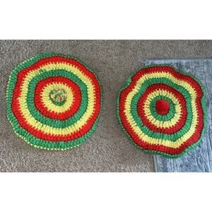 Yarn Red Yellow Green Barret Hat Lot Couple Reggaeton Handmade